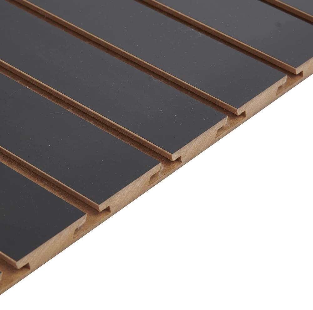 2 Slatwall Easy Panels 4' x 2' Horizontal Black Fiberboard Panel