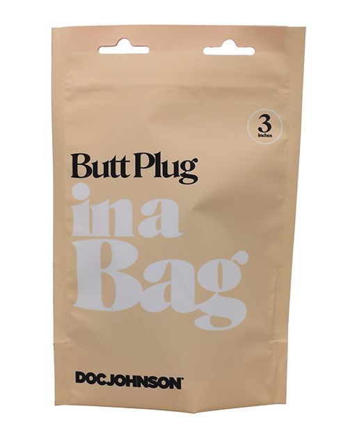 Doc Johnson butt plug In A Bag Silicone Flexible & Waterproof Curve Base - Black