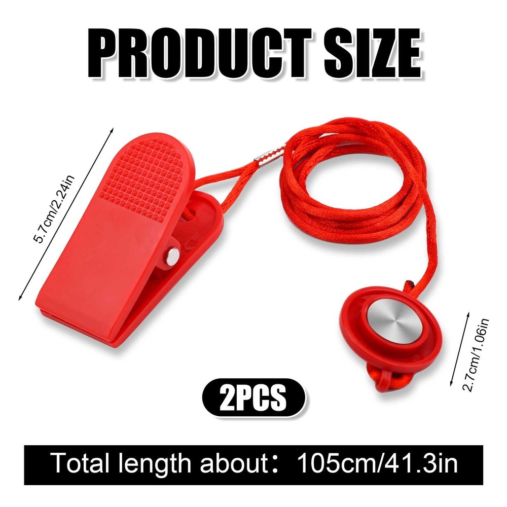 2PCS Treadmill Safety Key Universal Magnetic Emergency Stop Switch Replacement