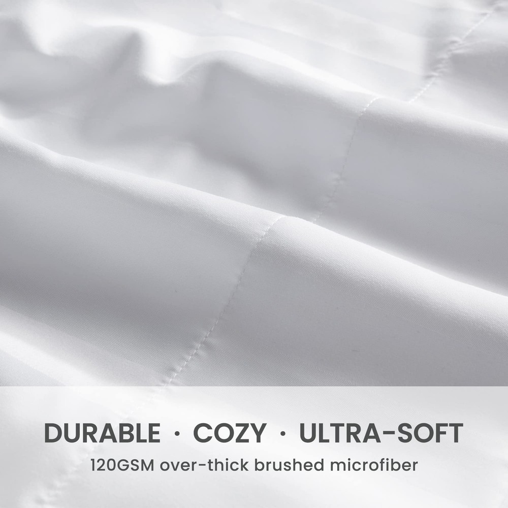 Striped Cooling Sheets Set Full Size - Fitted Flat Sheet & Pillowcase Sets 4 ...