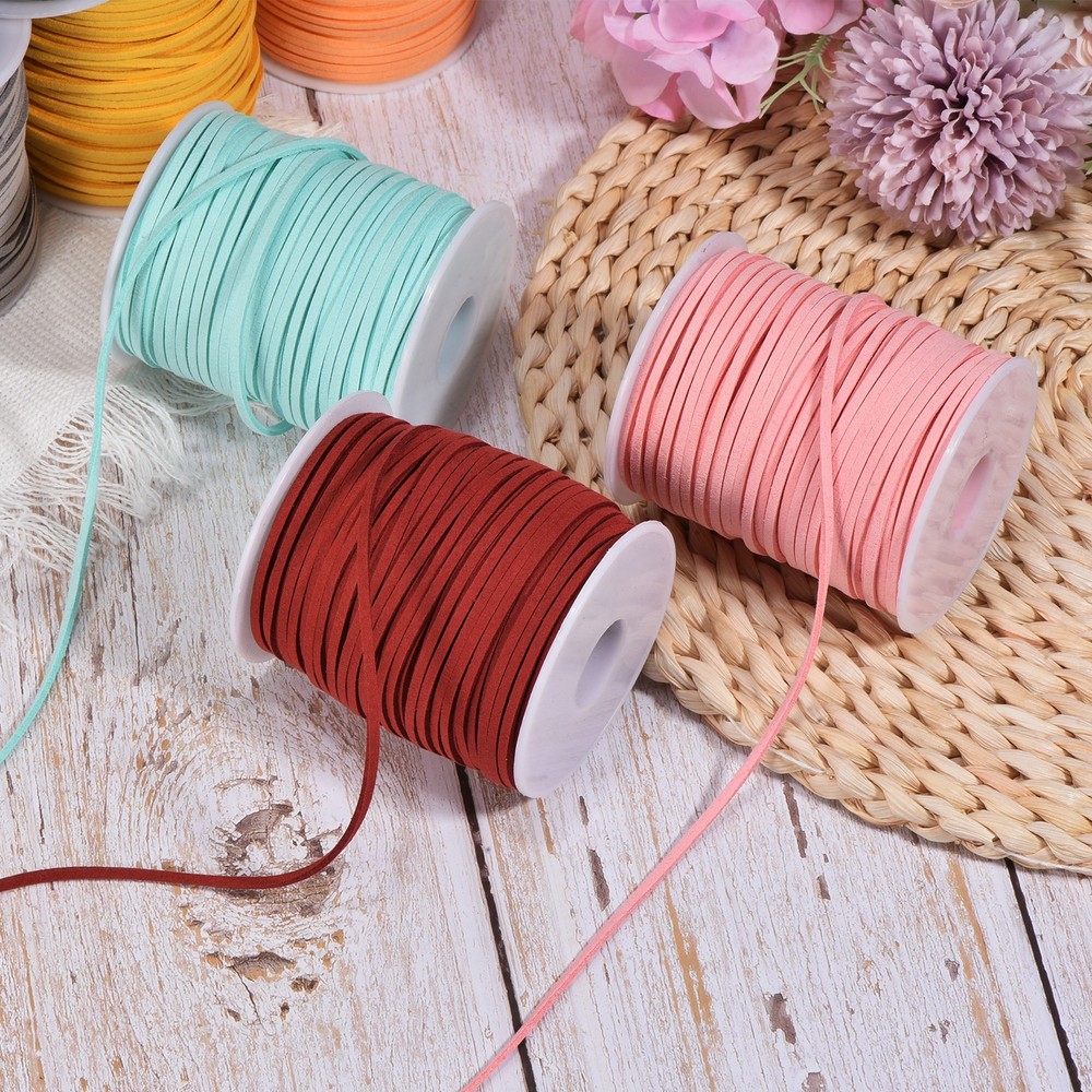 Suede Lanyard with Roll Coil 3mm 50 Yards, White