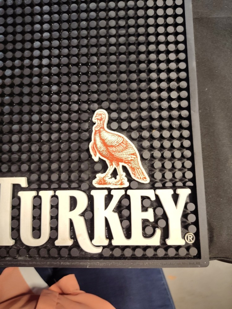Wild Turkey Bourbon Bar Spill Mat 14” by 14” Black