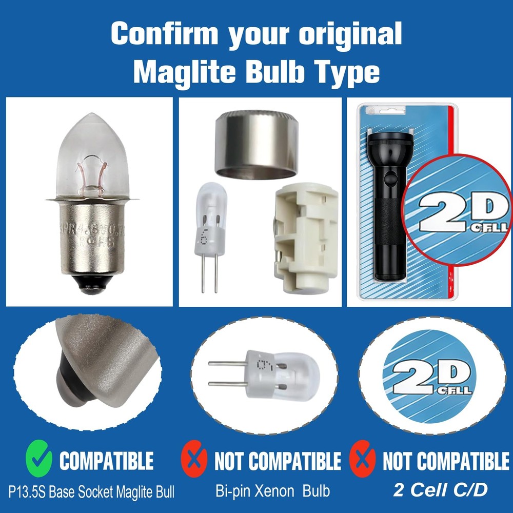 Swess LED Conversion Kit for Maglite Bulb 3-16 Cell C/D, 3W 4 Pack, White