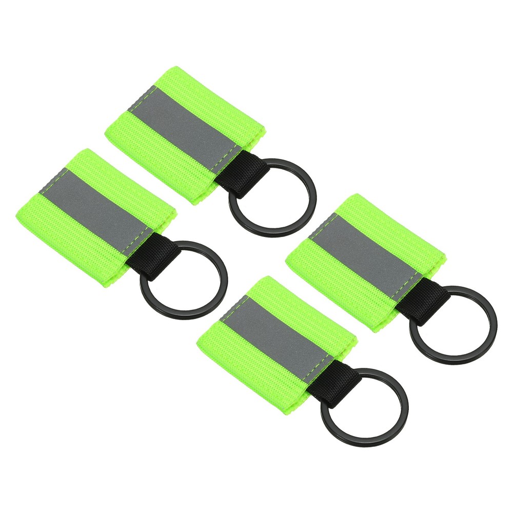 4 Pcs Reflective Keychain Tags, Reflective Zipper Pulls, Green