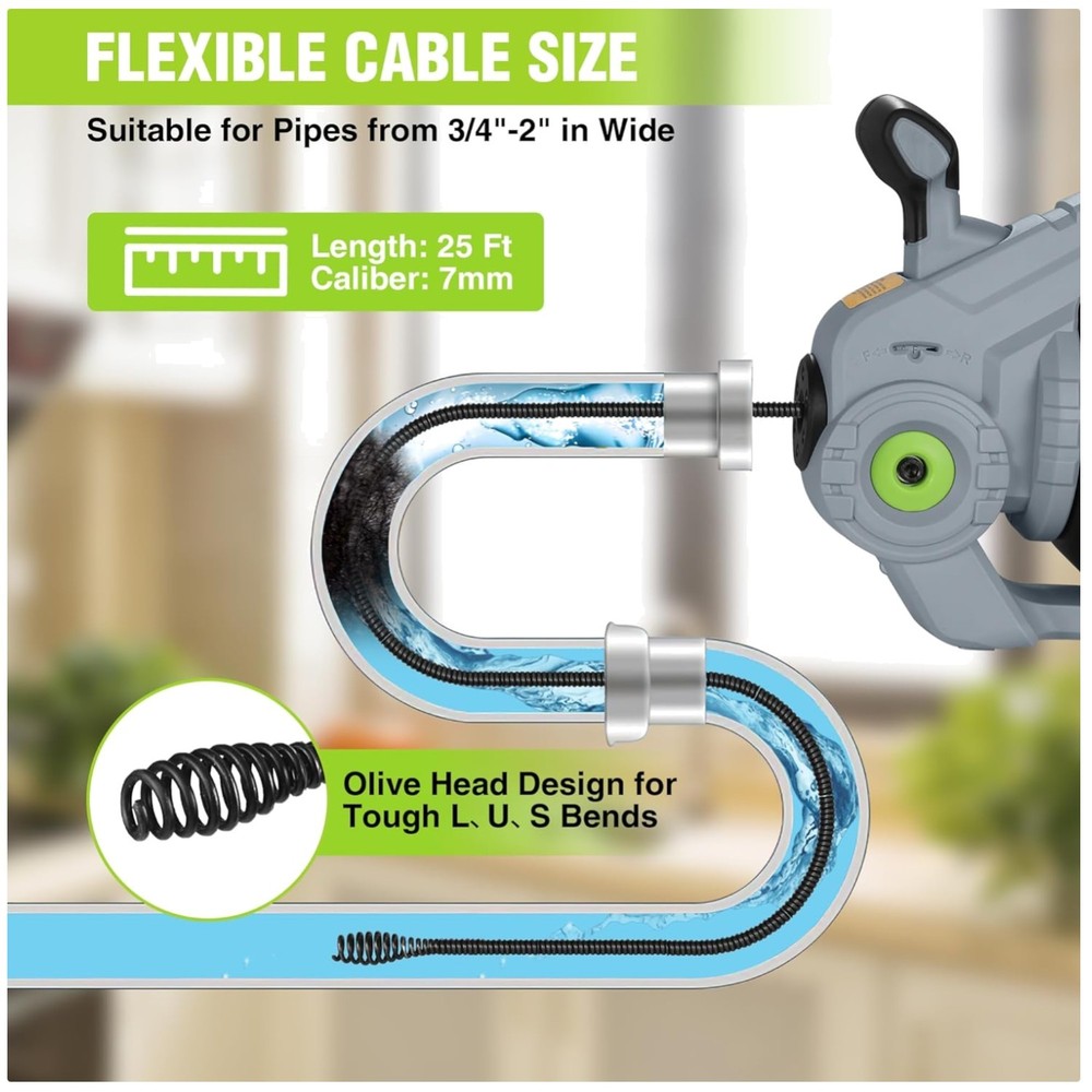 Cordless Electric Drain Auger Set