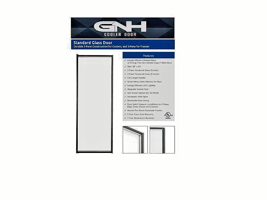 Walk in Cooler Doors and Frames , Display Glass Doors With Shelves
