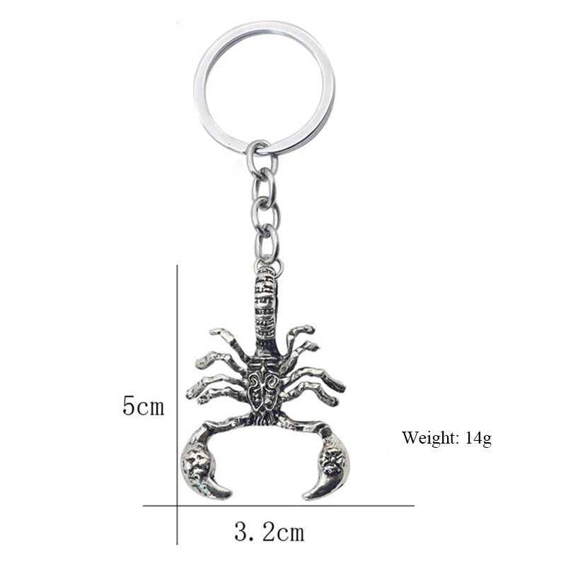 3D Scorpion Bug Insect Silver Pendant Keychain Gift Key Chain
