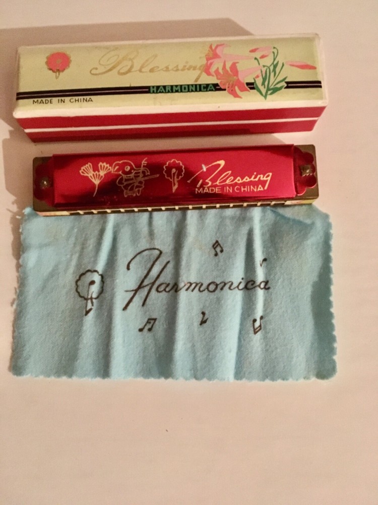 Vintage Blessing Harmonica Made In China with Original Box