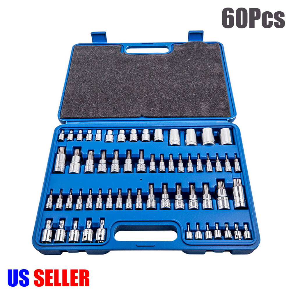 60Pcs Master Torx Socket Set Tamper Proof Security Bits Torx Plus External Star