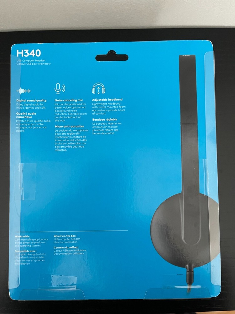 Logitech H340 USB Computer PC Headset Noise Canceling Microphone NEW IN BOX