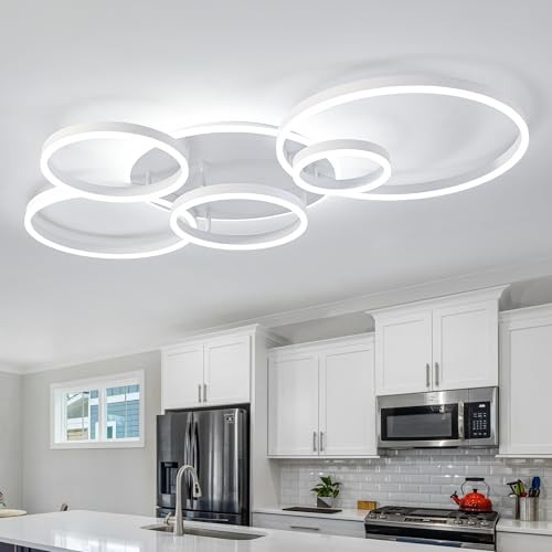 Modern LED Ceiling Light White Flush Mount White Ceiling Light, 6-light