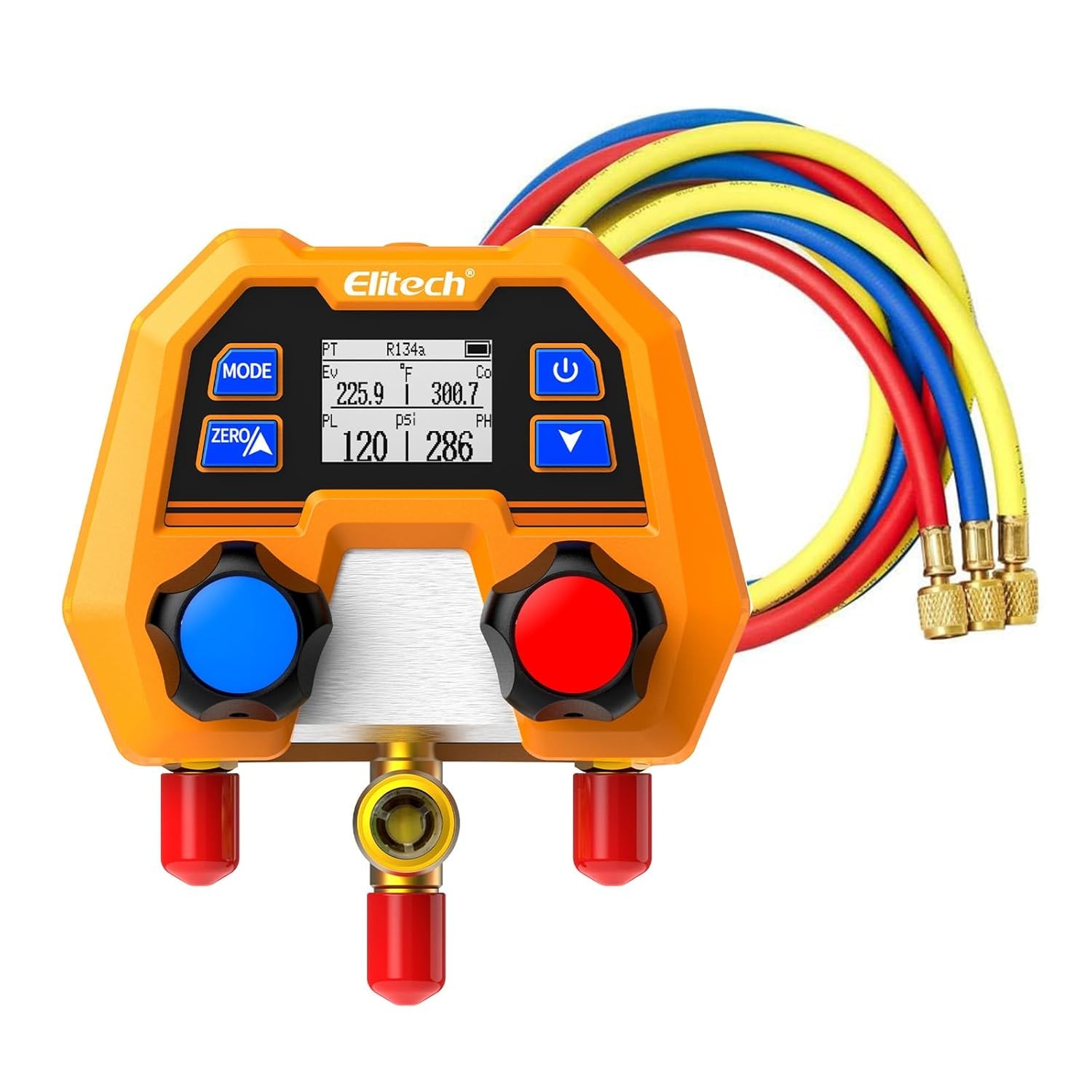 Elitech DMG-2SE Digital Manifold Gauge Set Pressure Gauge with Charging Hose
