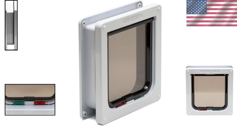 Secure 4-Way Locking Cat Door with Trimmable Liner for Easy Installation