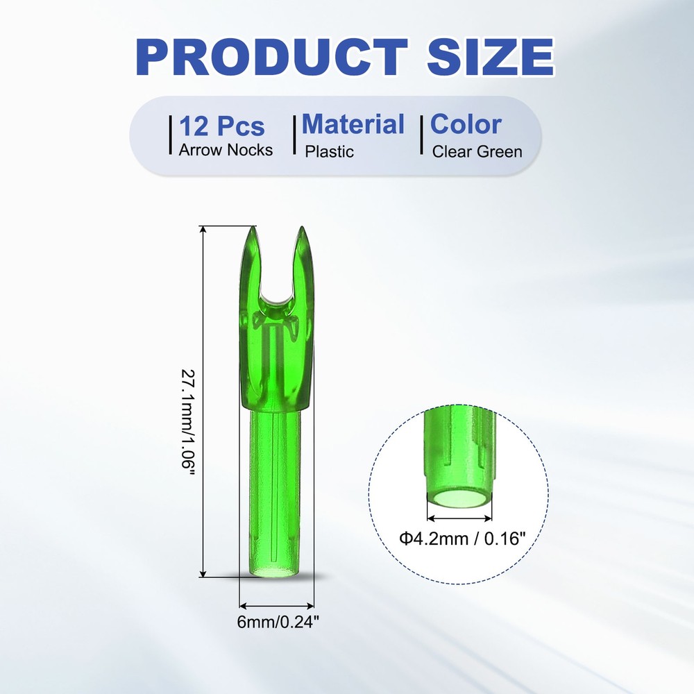 4.2mm Arrow Coaches, 12pcs, Clear Green, for Archery