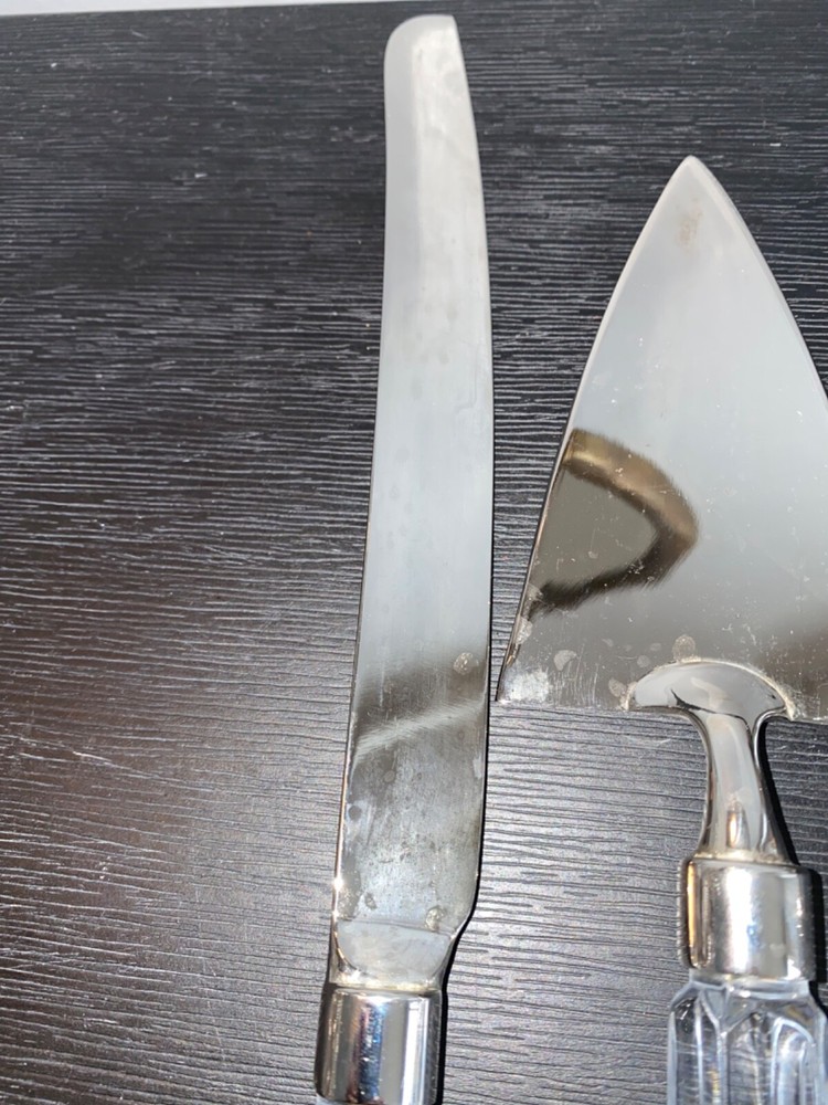 Vintage Quality Crystal Cake/Pie Knife Serving Set