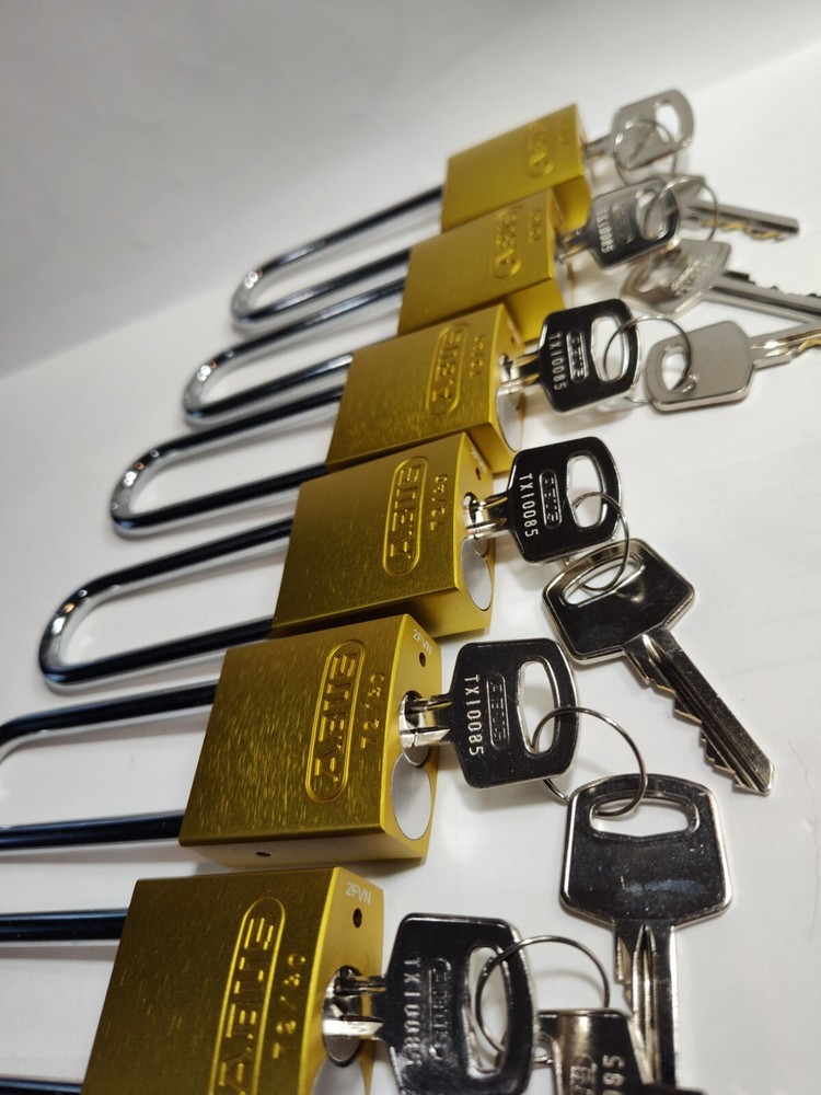 Abus 19371 Keyed Padlock, Open, Rectangular Aluminum Body, Chrome Plated