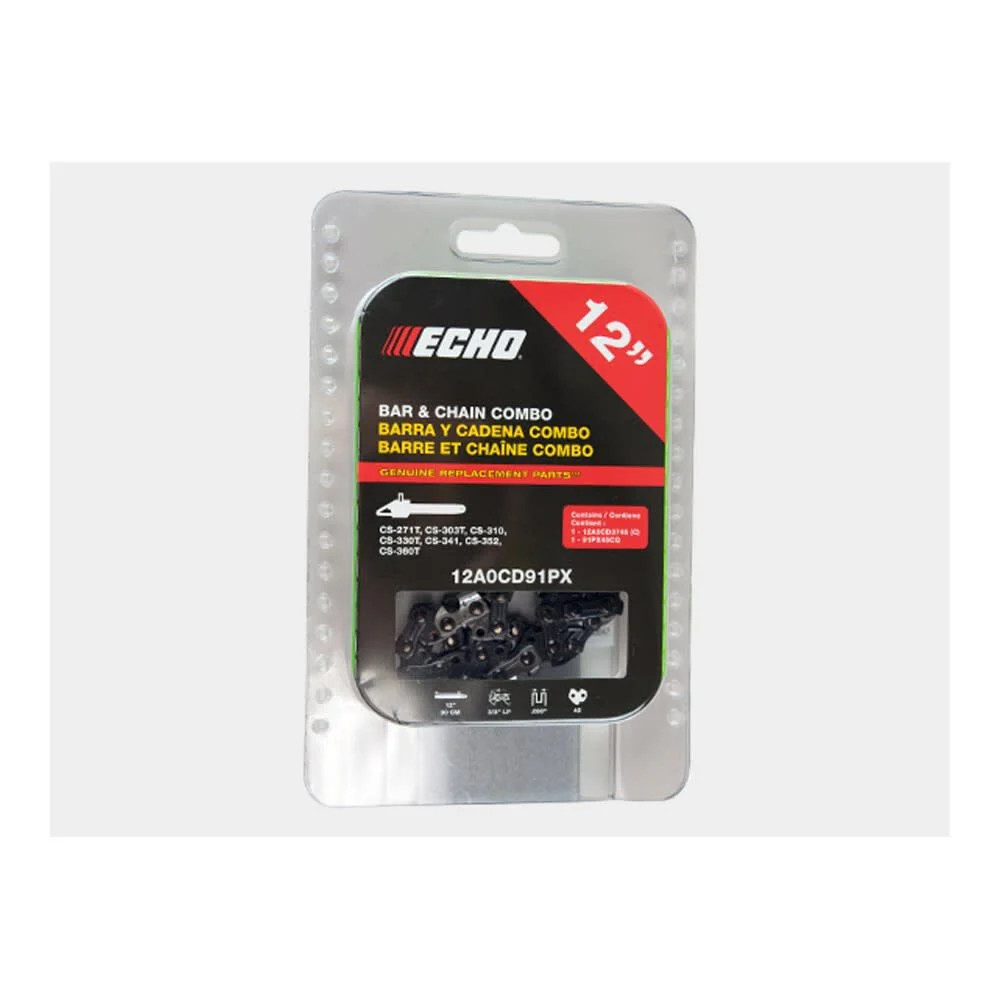 Echo 12 In Replacement Guide Bar & Chain Combo Pack