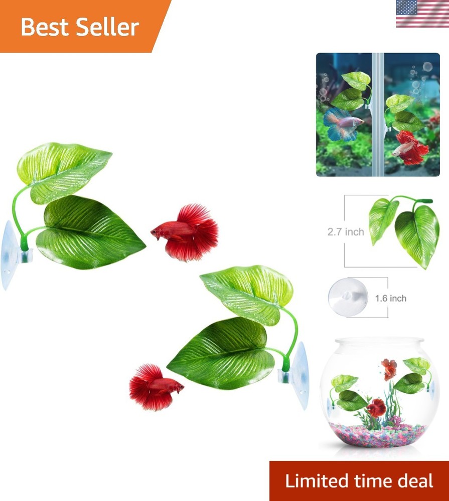 Double Leaf Betta Fish Hammocks -  2 Pack for Optimal Aquatic Comfort