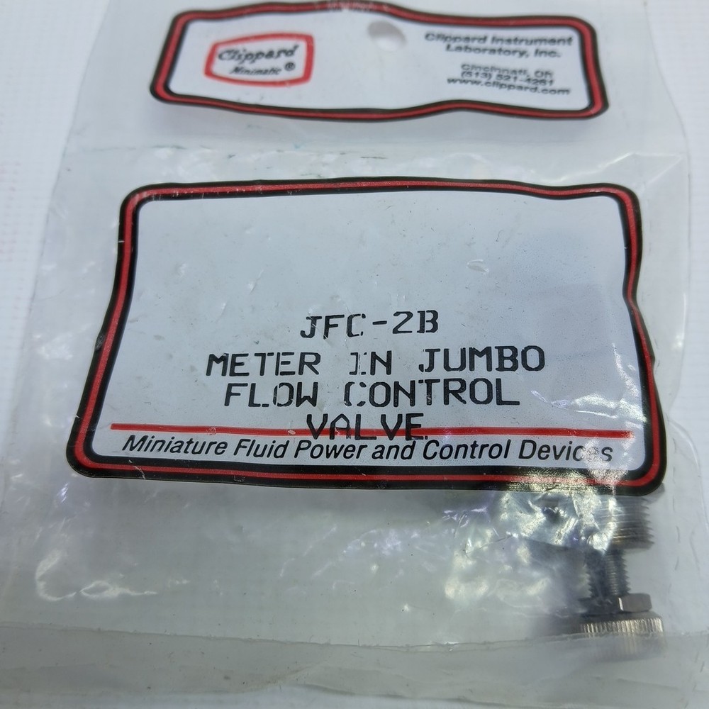 Clippard JFC-2B 1/8 Npt Meter-in Adjustable Flow Control Valve NEW