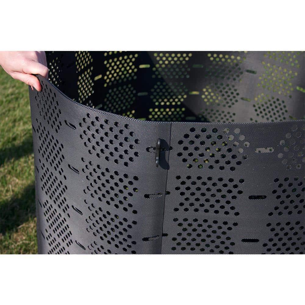Compost Bin 246 Gallon Adjustable Expanding Ventilation Holes Decompose Black