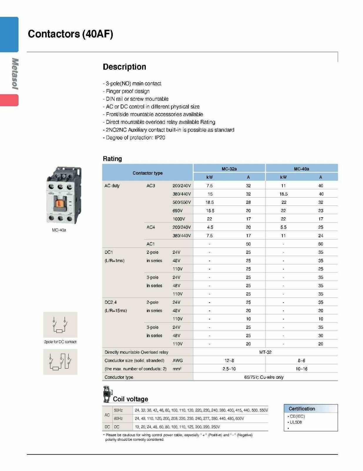 Motor Starter LSis 30 HP @ 480V 34-50 Amp Overload 120 Volt Coil Size 50 UL