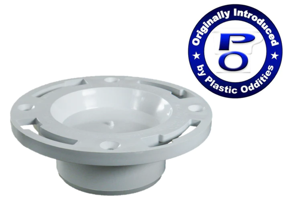 Plastic Oddities 3"x4" Flush-Fit Closet Flange with Knockout