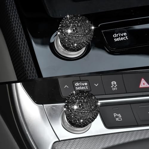 Bling Car Push Start Button Cover, Automotive Replacement Pushbutton Black