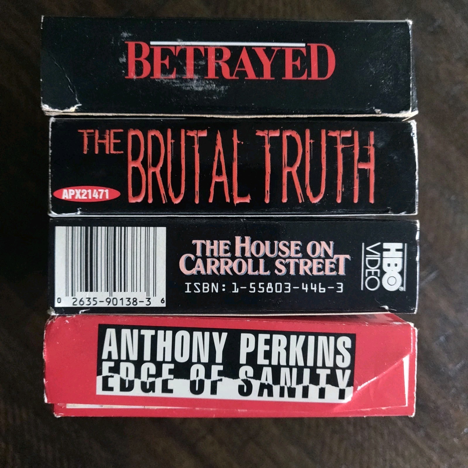 4 VHS Lot/Bundle Edge of Sanity Anthony Perkins Brutal Truth Betrayed Carroll