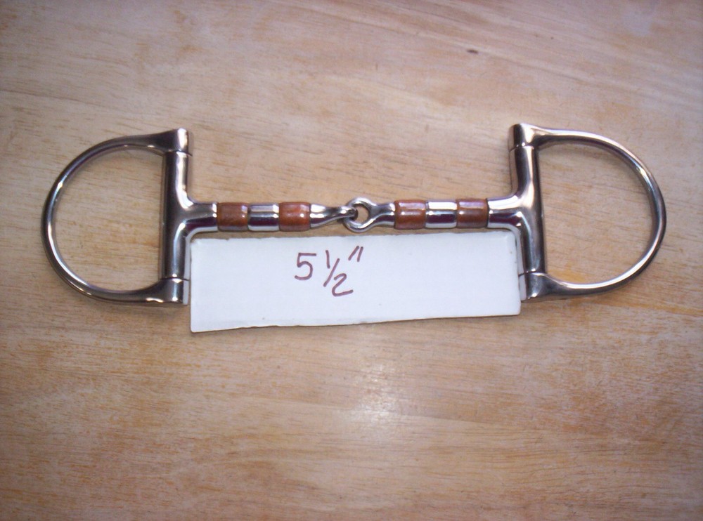 Used Coronet SS Dee Ring Snaffle Bit 5 1/2" Mouth w/ Copper & SS Rollers