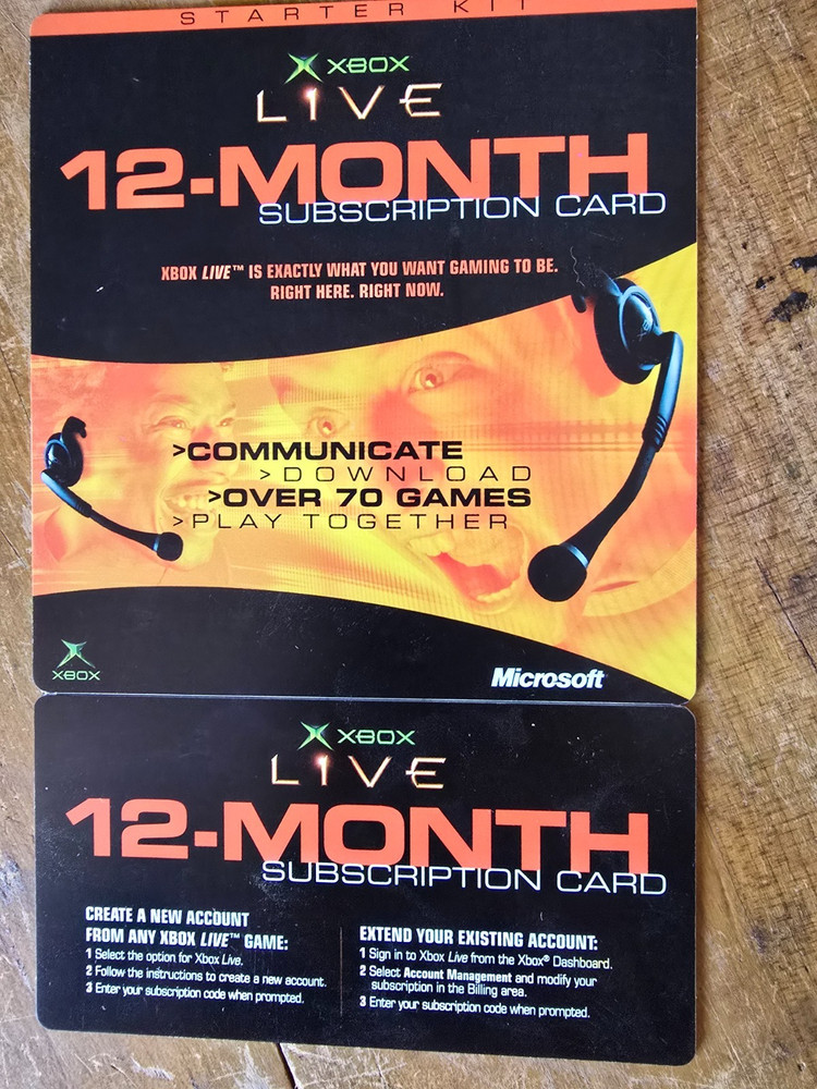 Vintage 12 M Microsoft Xbox Live
