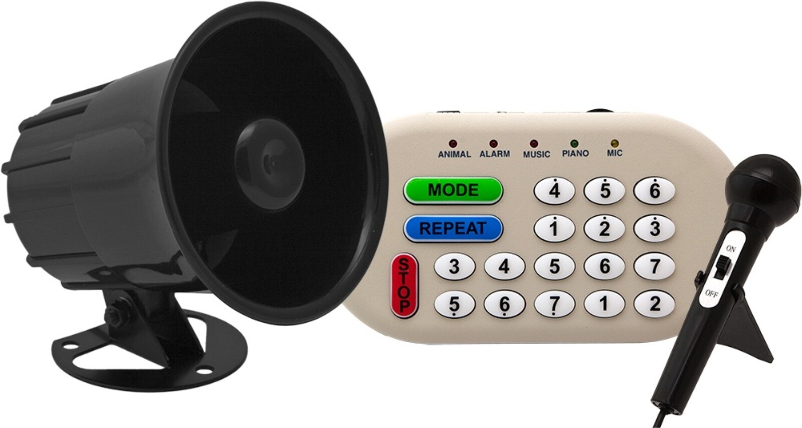 LOUD 46 SOUNDS ANIMAL/MUSIC/SIREN/EFFECT/PA SYSTEM ELECTRONIC HORN CAR TRUCK 12V