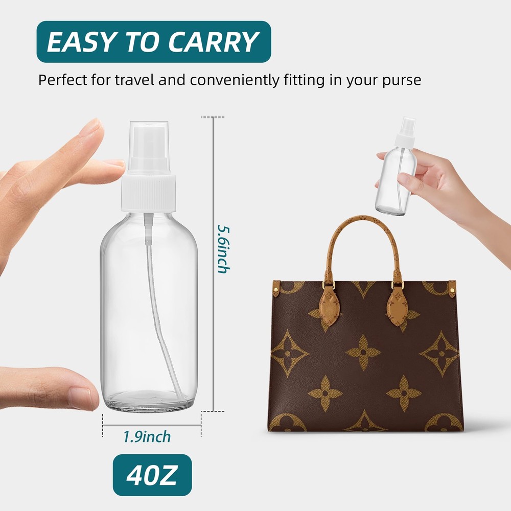 4 Pack 4oz Plastic Spray Bottles Reusable Empty Bottles for Essential Oils