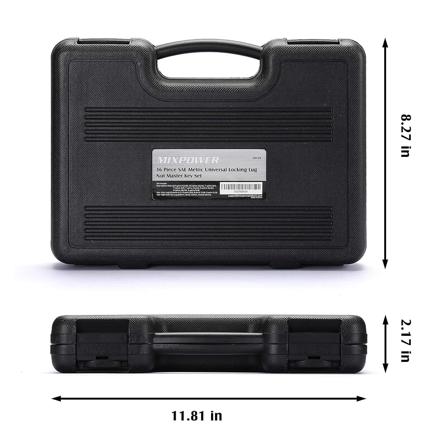 16 pcs Locking Lug Nut Master Key Set of Spline Star and Hex Style Keys