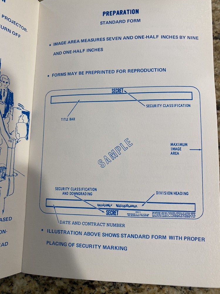 Vintage Viewgraph presentation standards instructions for overhead projector