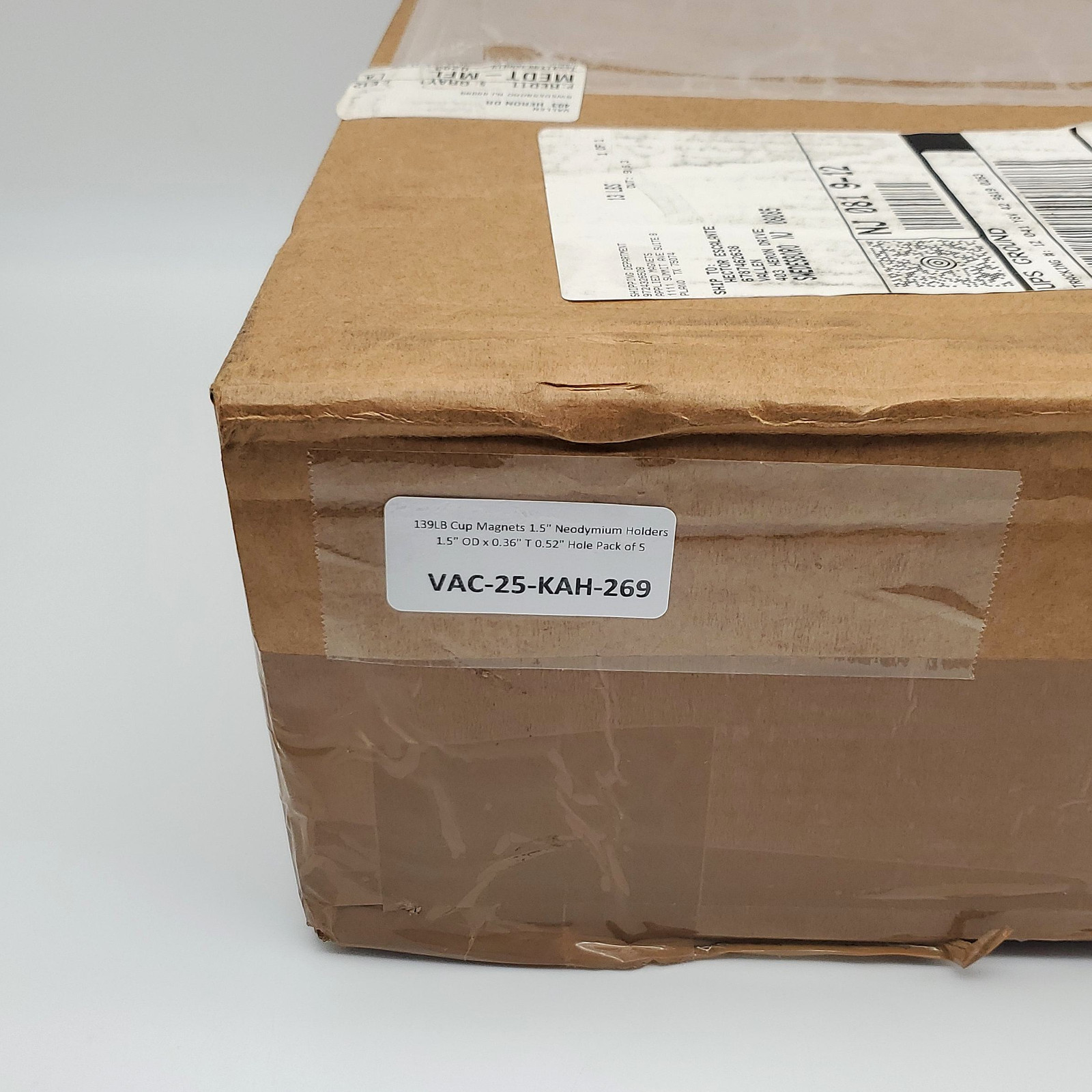 139LB Cup Magnets 1.5" Neodymium Holders 1.5" OD x 0.36" T 0.52" Hole Pack of 5