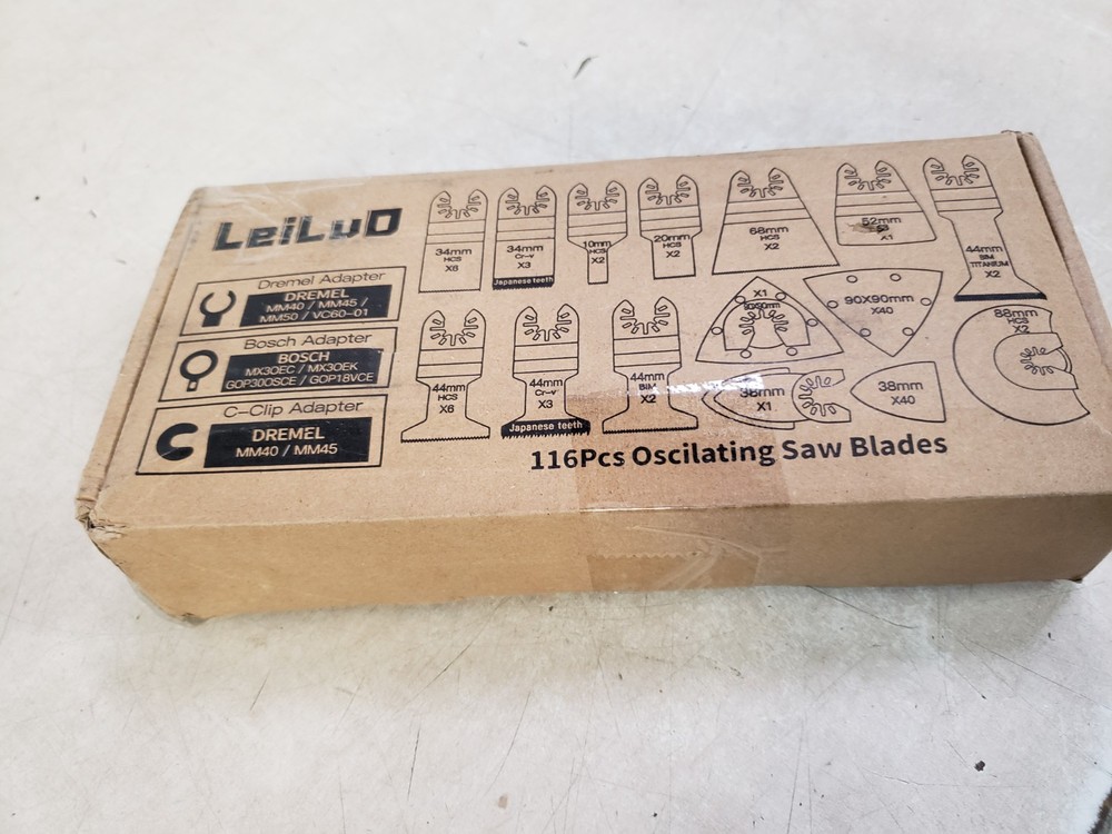 LEILUO 116 Pcs Multitool Blade Kits Cutting and Sandpaper Oscillating Tool