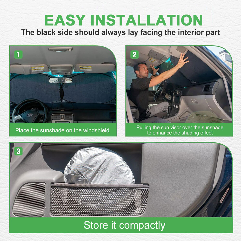 Foldable Extra Large Car Front Windshield Sun Shade Visor Cover Heat UV Blocking