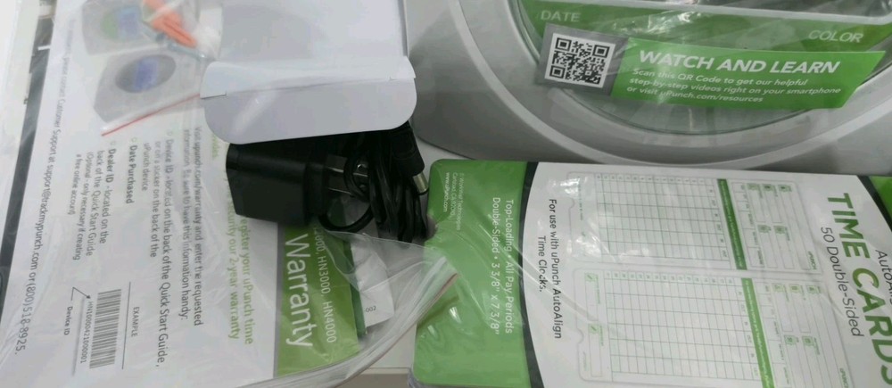 Upunch HN1500C Bundle Time Clock, Missing Keys, Open Box New