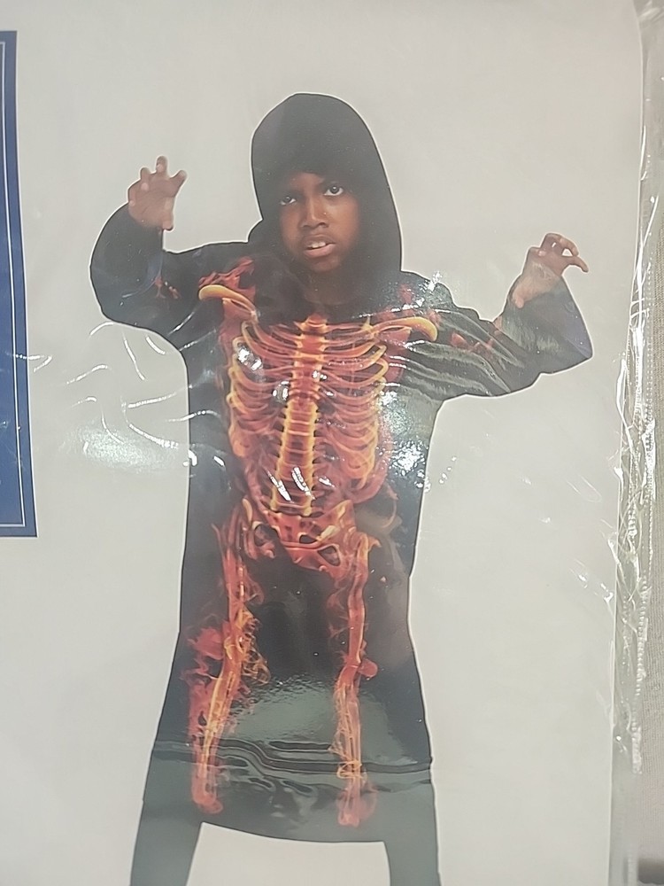 Flame Skeleton Costume Child Size M