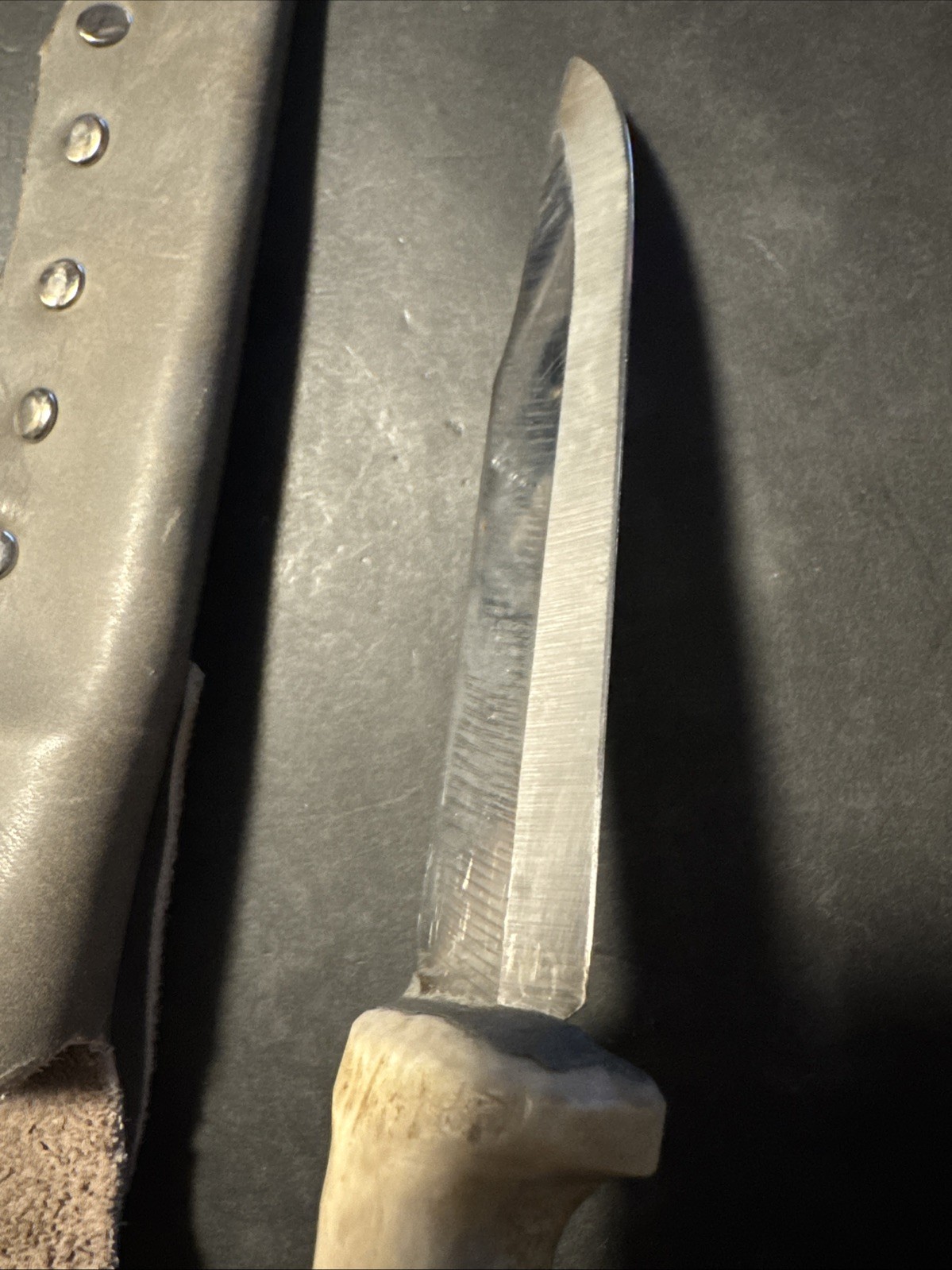 Vintage Bone Handle Antler Knife Stag Silver 6” Blade