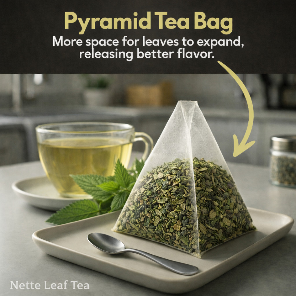 Organic Nettle Leaf Tea Bags - 100 Count (Plant-Based Pyramid Tea Bags)