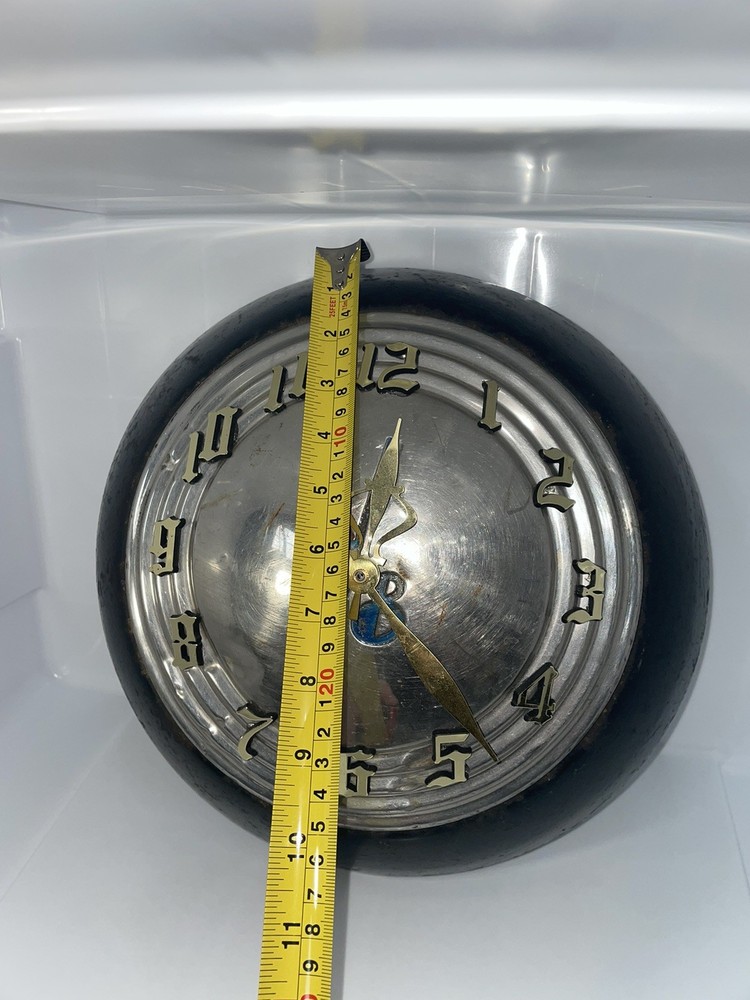 Vintage MCM V8 Hubcap Wall Clock