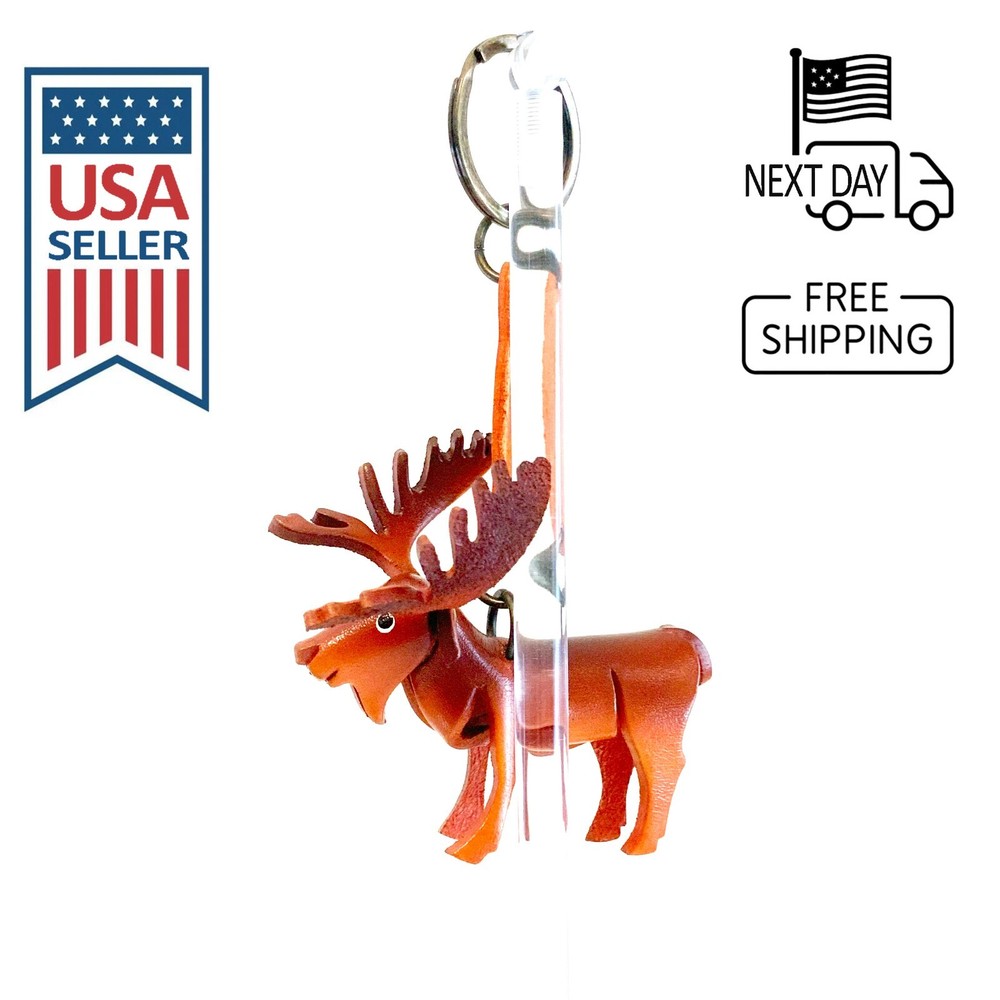 Moose Handmade Leather Keyring