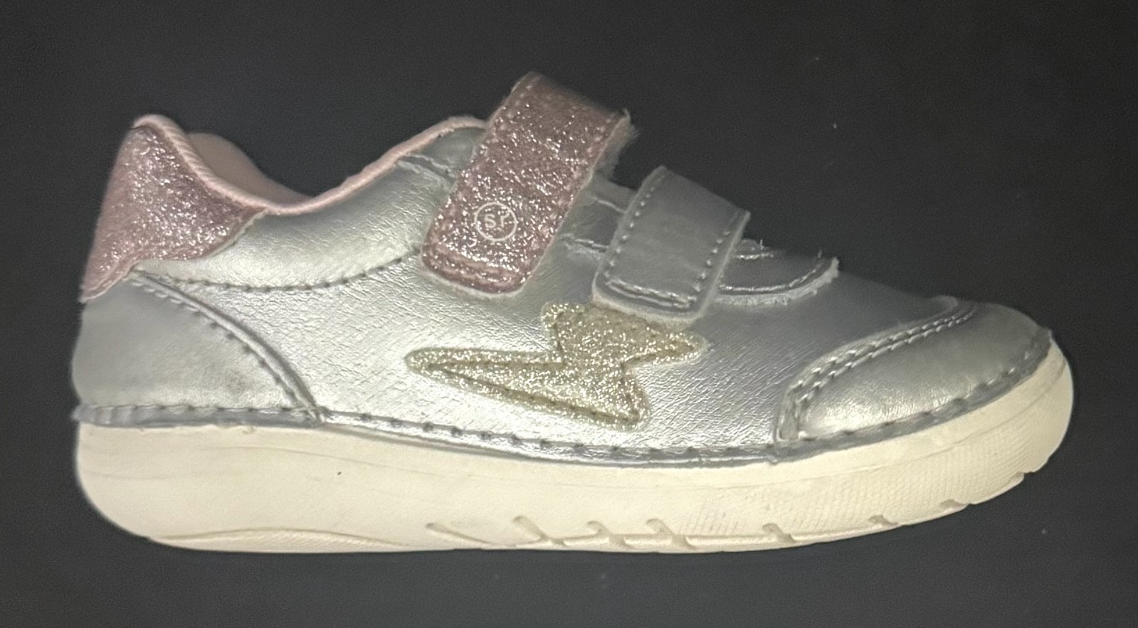 STRIDE RITE SM-Kennedy BG018003 Silver Pink Sparkle Sneakers Shoes Sz 6M Toddler