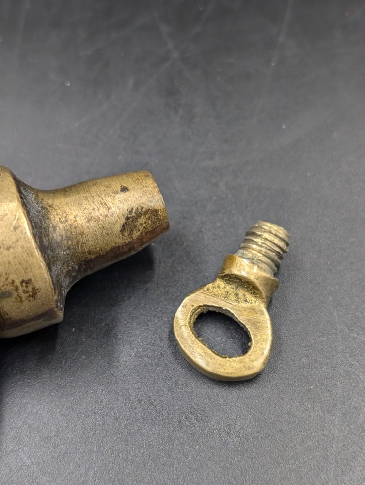 Antique Brass Black Powder Flask Embossed