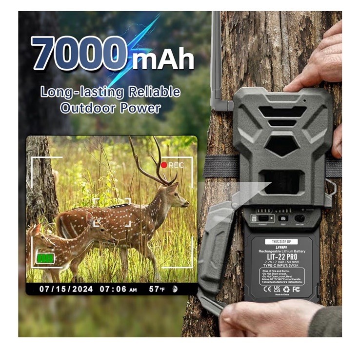 One - LIT-22 7000mAh Battery for SPYPOINT Flex-M Flex-Plus Flex-S Trail Camera