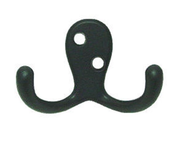 Matte Black Double Prong Hook - 2-3/4"