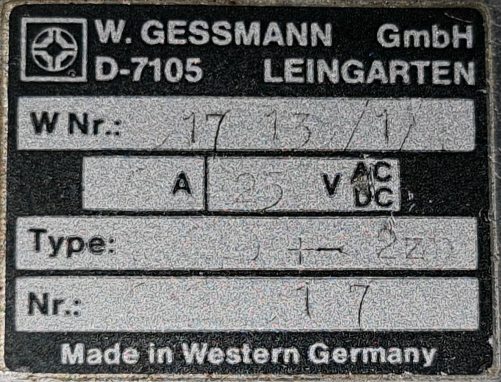 W. GESSMANN GMBH D-7105 JOYSTICK/CONTROLLER