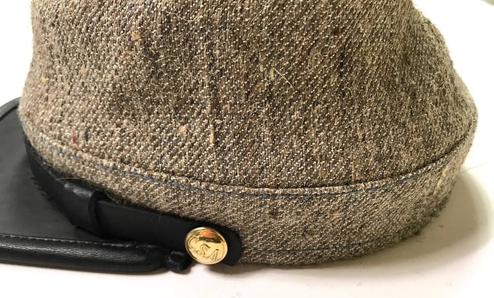 CIVIL WAR CSA CONFEDERATE JEAN WOOL KEPI FORAGE CAP HAT-MEDIUM