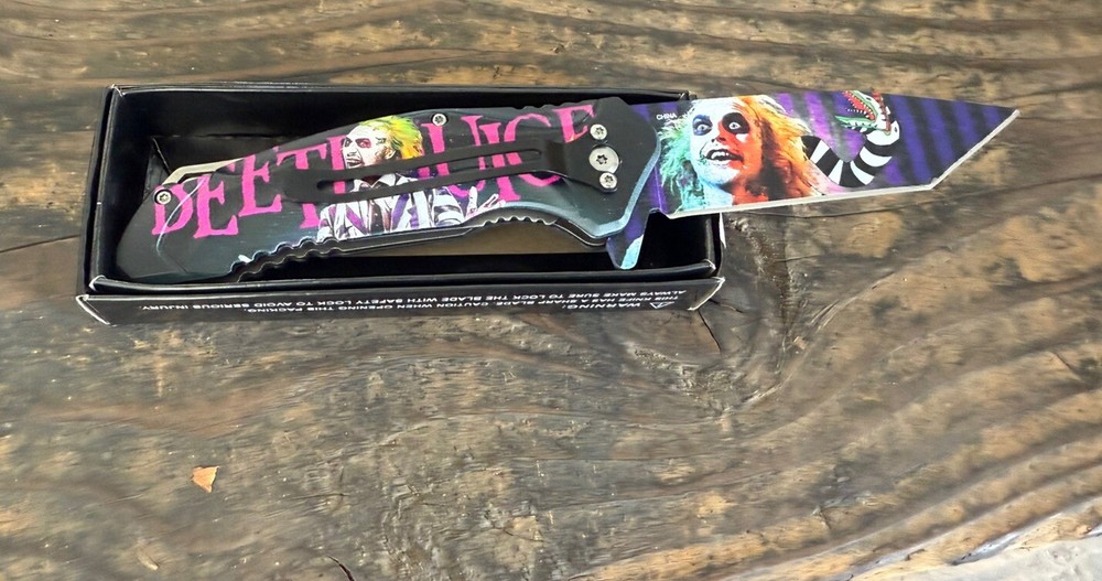 Beetlejuice 1988 Spring Assisted Open Pocket Knife9”
